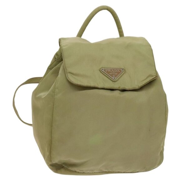 PRADA Backpack Nylon Beige Silver Auth bs27131 - Picture 1 of 16